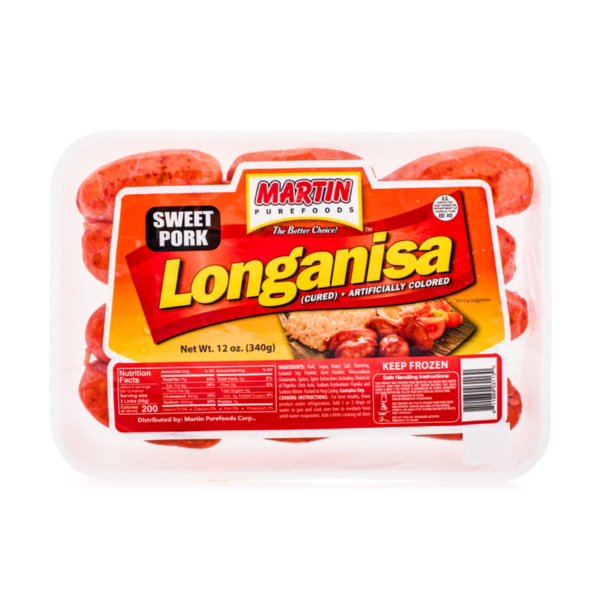Martin Purefoods Sweet Pork Longanisa Frozen 341 g