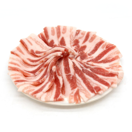 Thin Sliced Pork Belly, Skinless, Frozen 1 lb