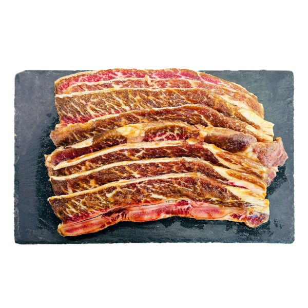 Marinated Sliced Beef Short Rib 3 Bone, Trimmed, Frozen 2 lb