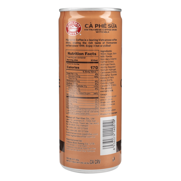 Highlands Coffee Ca Phe Sua 7.9 fl.oz