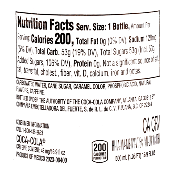 Coca Cola Mexican Soda Glass Bottle 500 ml